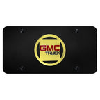 Gold Logo on Black License Plate - Officially Licensed for GMC Truck