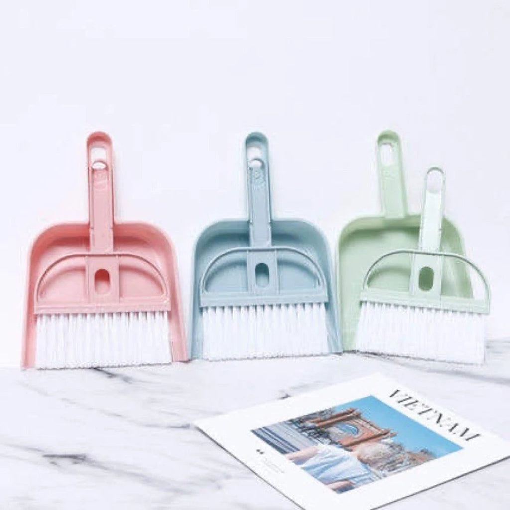 Dustpan Broom Set of 2 Cleaning Tools Nordic Pink Plastic