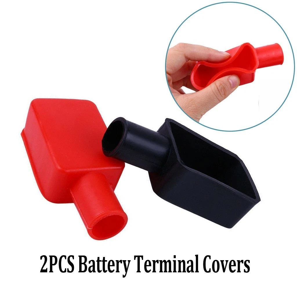 Set of 2 PVC Battery Terminal Covers for Universal Applications (62mm x 30mm x 25mm)