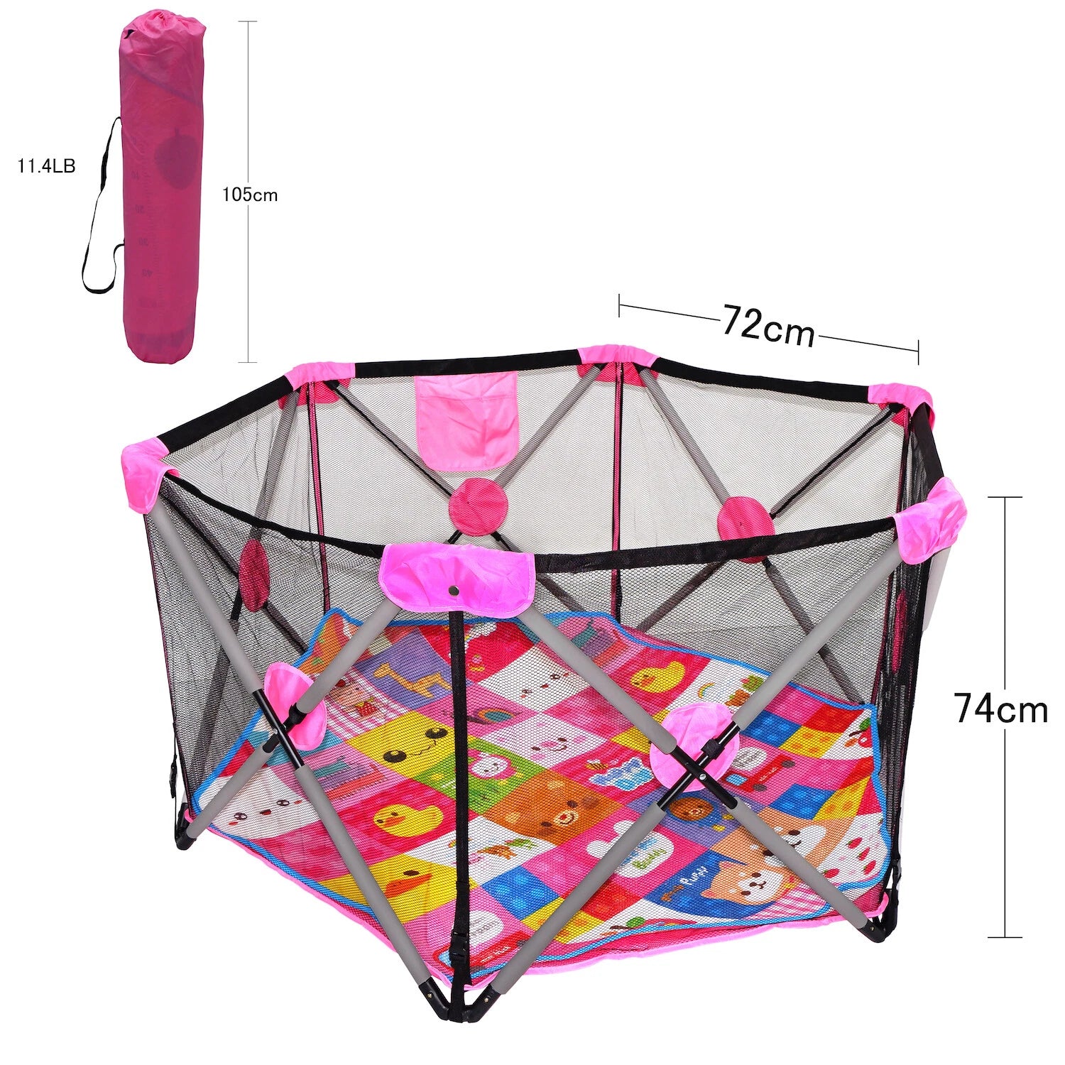 Portable Baby Playpen Safety Fence for Kids Indoor Outdoor