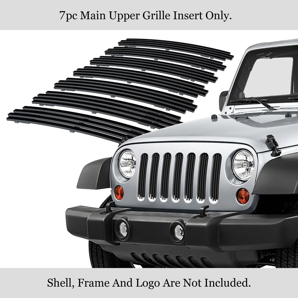 Vertical Black Billet Grille Insert for Jeep Wrangler JK (2007-2018)