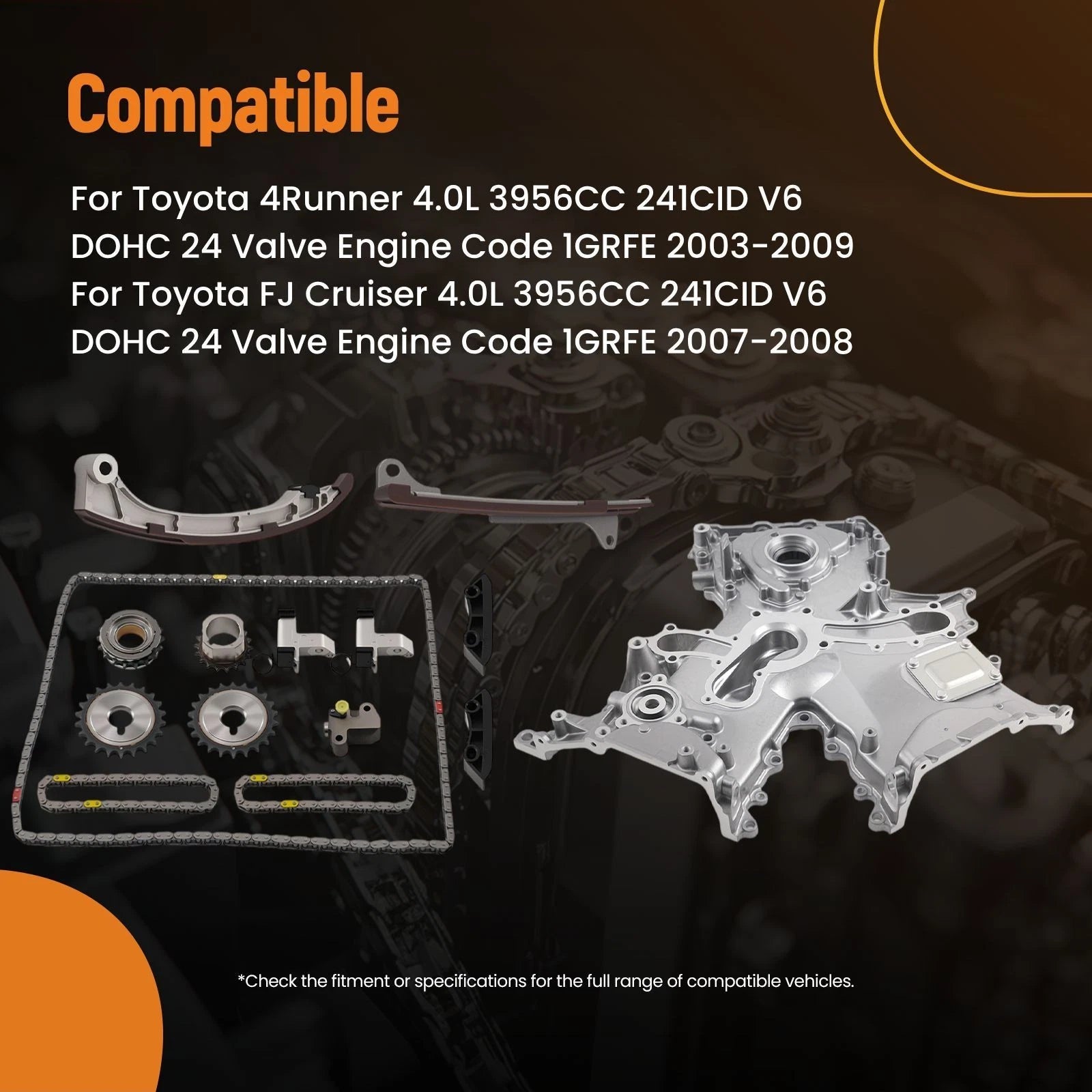 Engine Timing Chain Kit for Toyota 4Runner FJ Cruiser 4.0L (2003–2023) 11310-31013