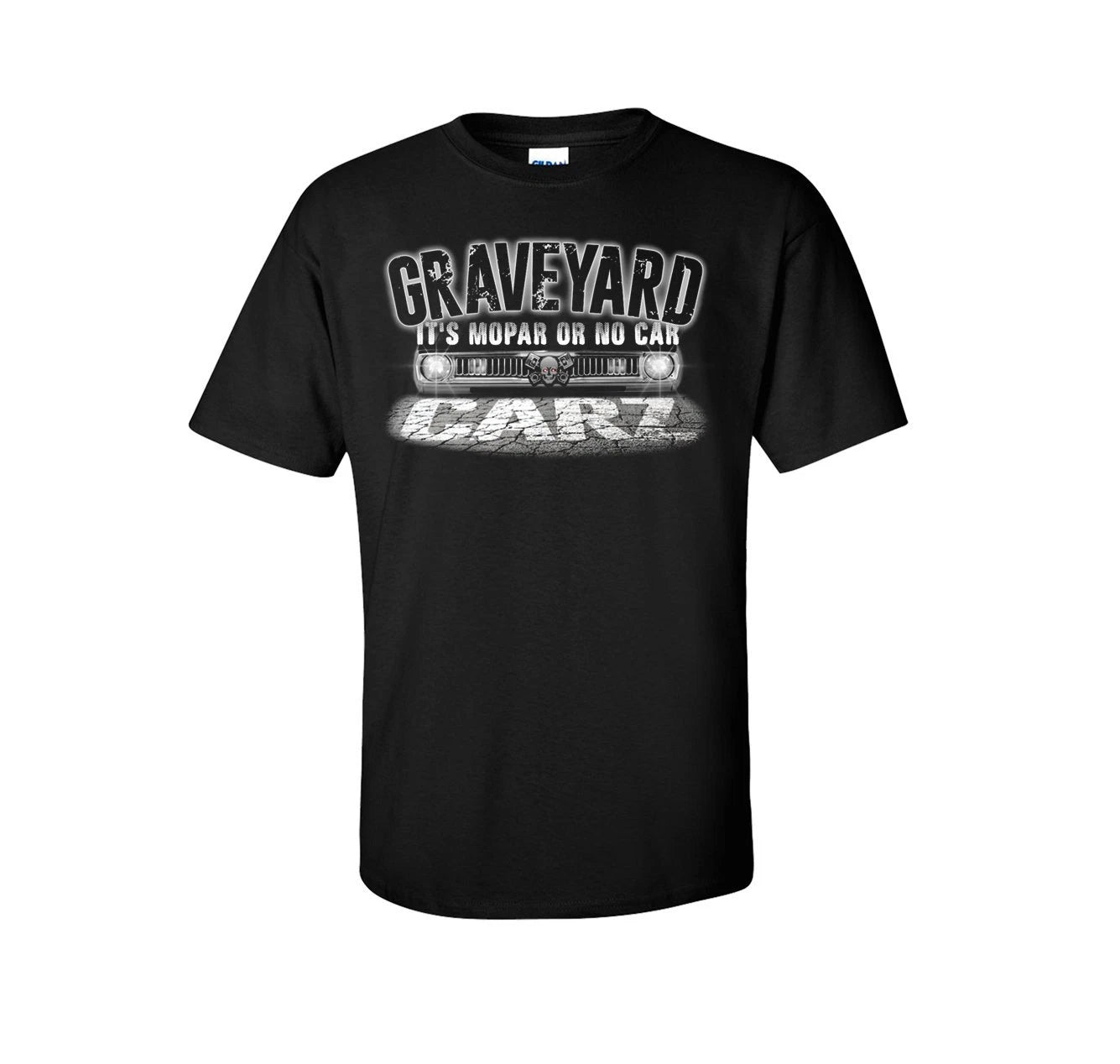 Graveyard Carz T-Shirt Black with Mopar or No Car Headlights Logo