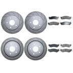 Front Rear Brake Kit for Dodge Ram 1500 (2010–2023) - Akebono ProACT, Drilled Rotors