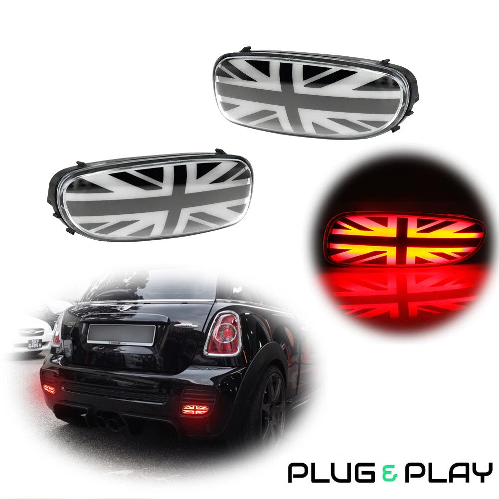 2X Clear LED Rear Fog Lamps for Mini Cooper S (2006–2015)
