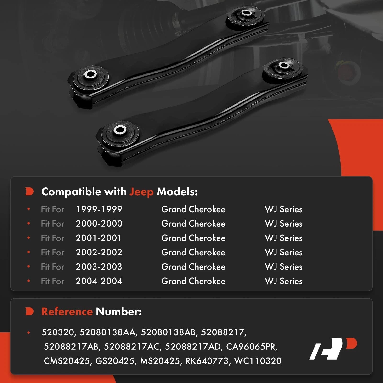 2X Front Lower Side Control Arm for Jeep Grand Cherokee (1999-2004)
