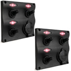 2X Toggle Switch Panel with Power Socket for Universal Use