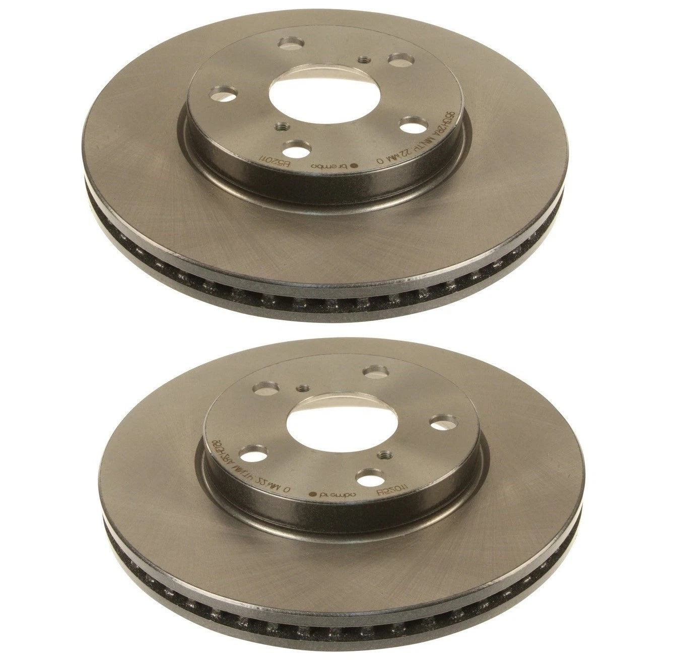 Set of 2 Front Brake Disc Rotors for Toyota Lexus Scion (Vented, Brembo)