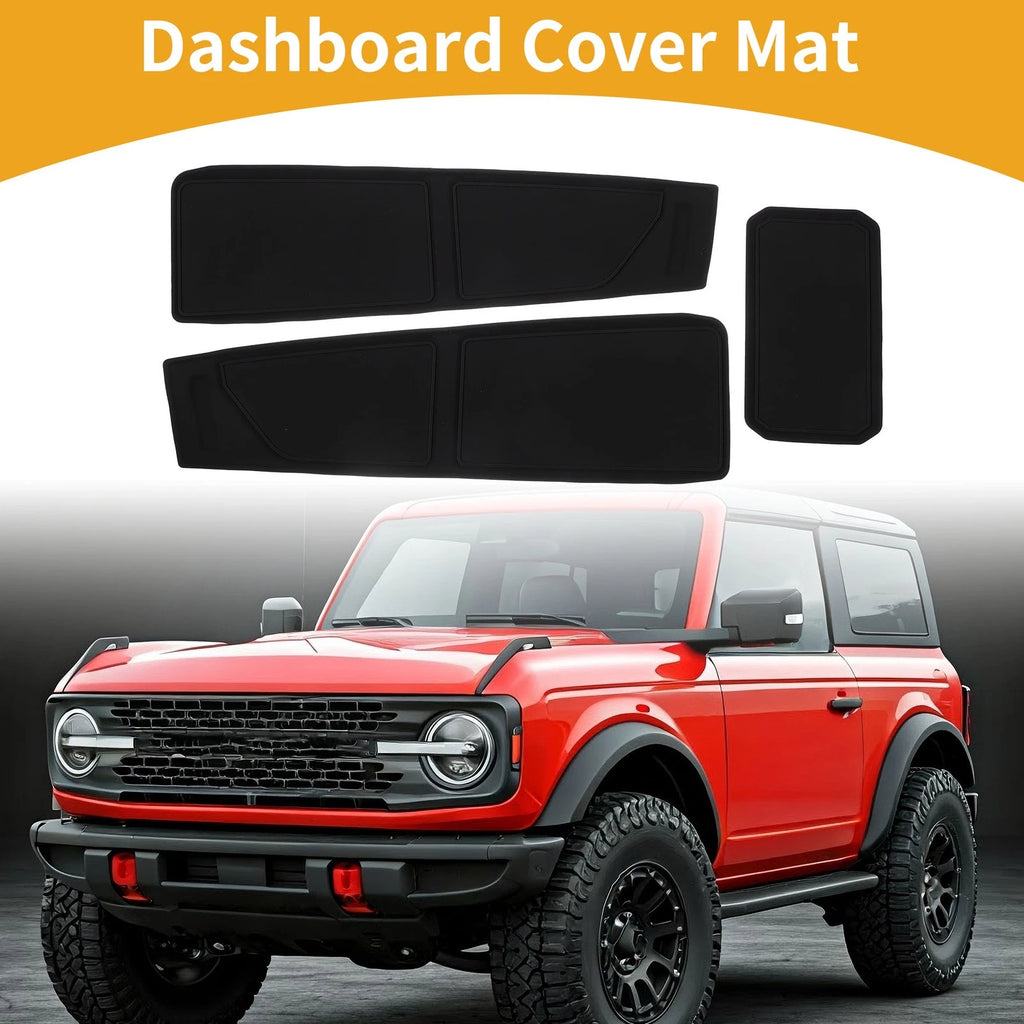 Dashboard Cover for Ford Bronco (2021–2024) Black Set of 1