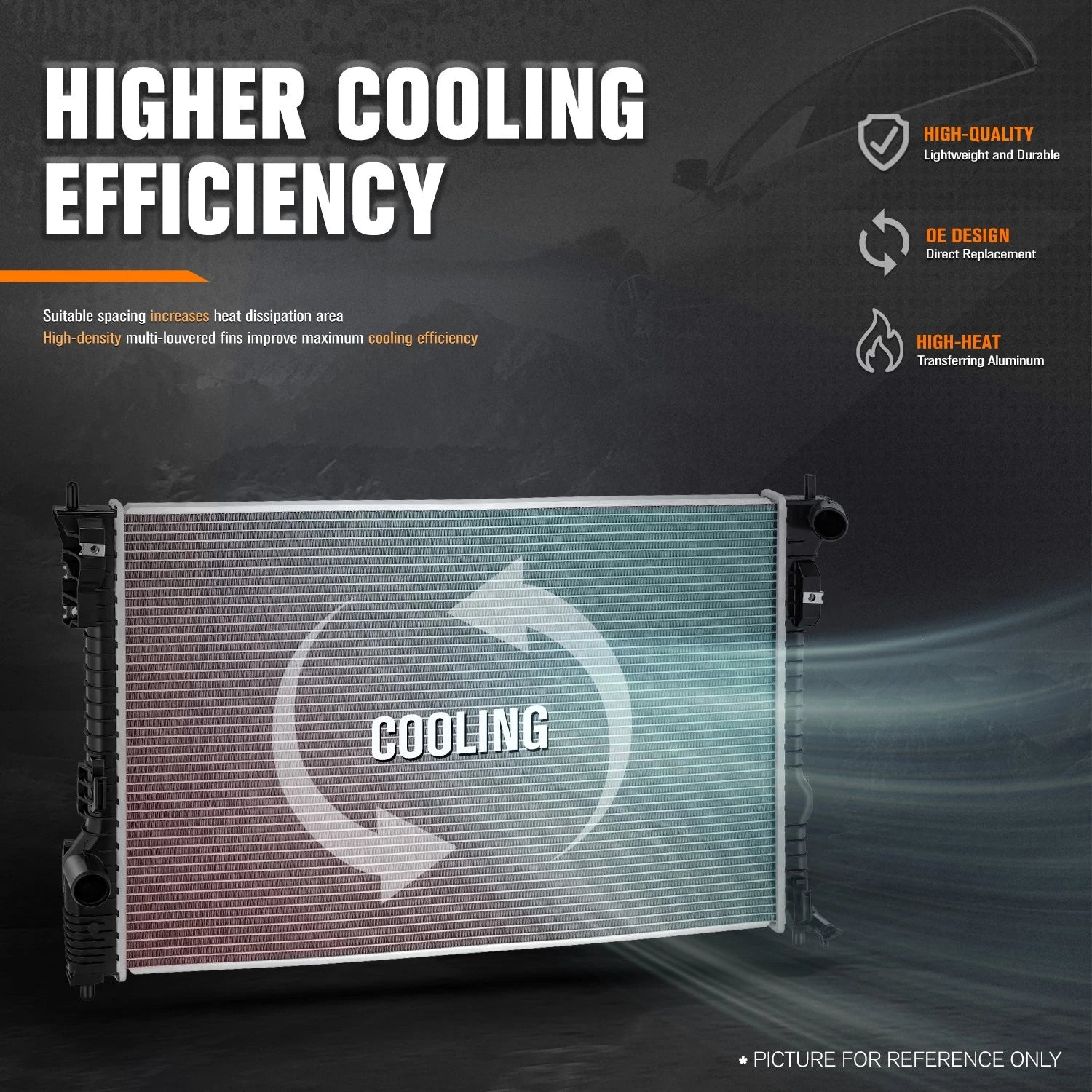 Full Aluminum Core Radiator for Ford Flex/Lincoln MKT (2013–2019) DPI-13447