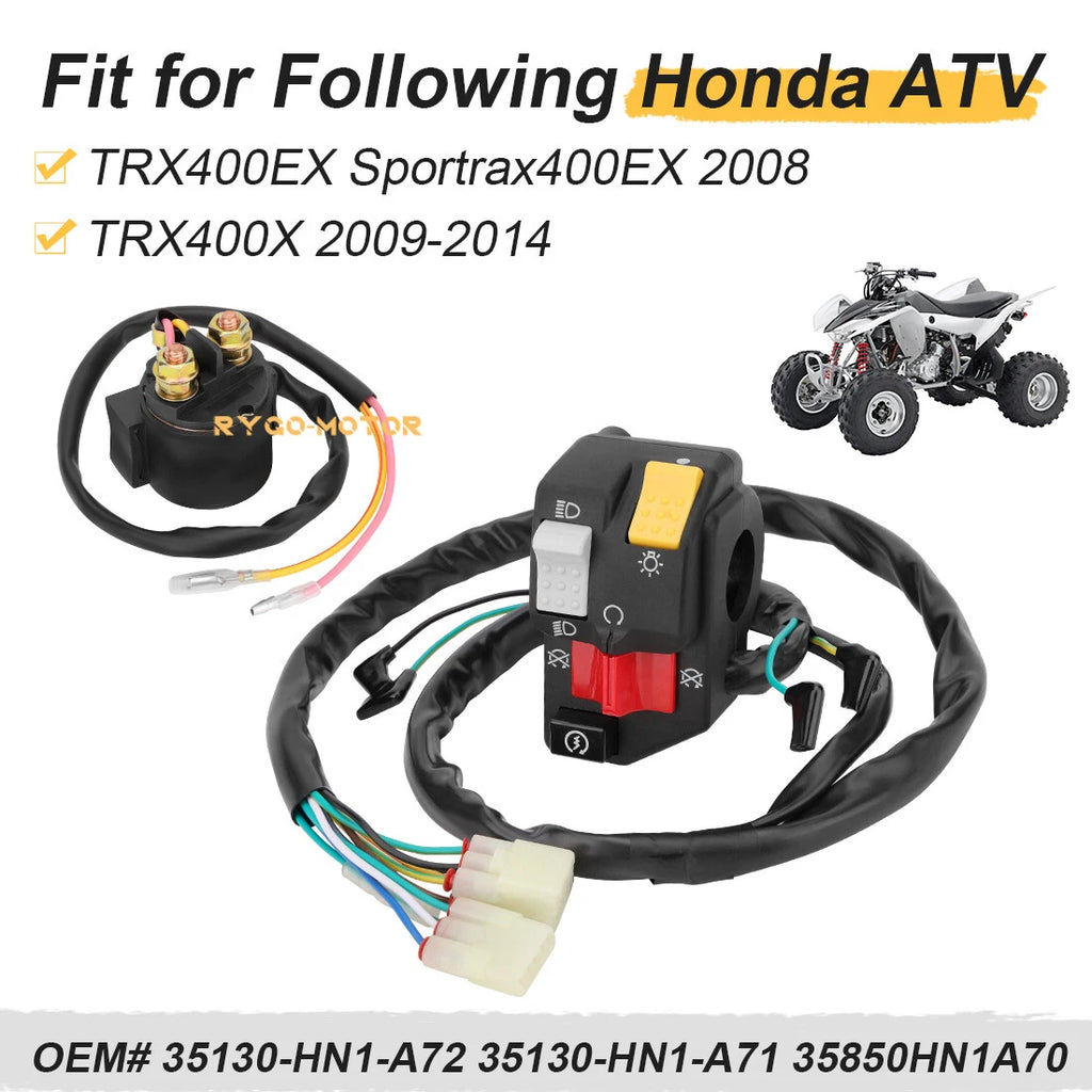 Handlebar & Starter Relay Switch for Honda TRX400X TRX400EX (2008–2014)