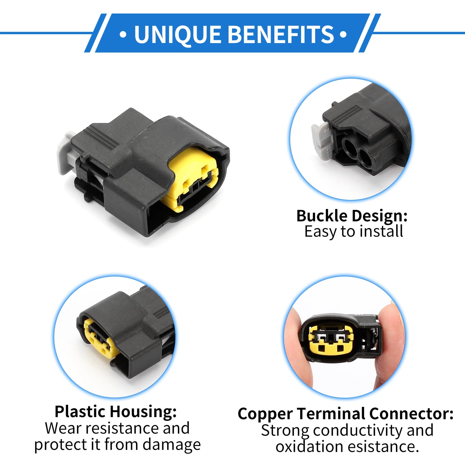 2 Pin Ignition Coil Connector Plug for Hyundai Kia 
