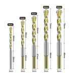 Carbide Tip Drill Bit Tool Set of 5 (5/6/8/10/12mm) 90-120mm