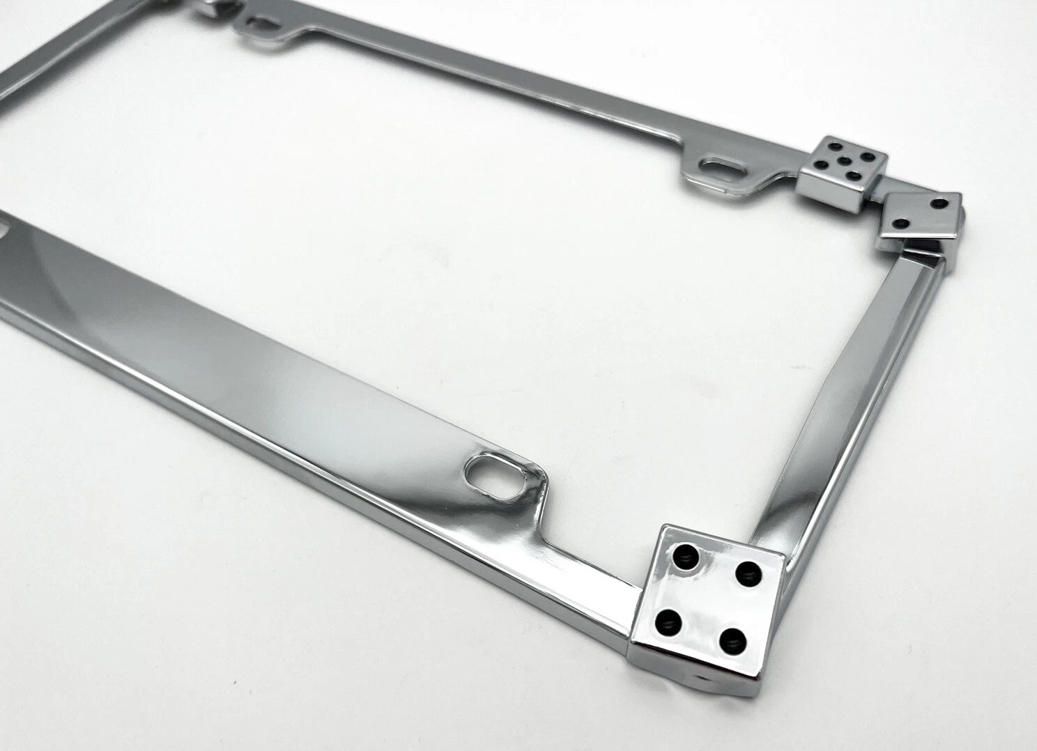 Chrome 3D Dice Metal License Plate Frame for Car Truck SUV (Universal)
