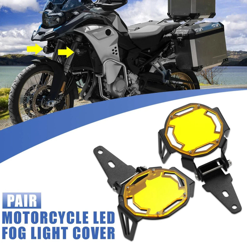 Pair Motorcycle LED Fog Light Protector for BMW R1200 F800R1250 F850 Yellow