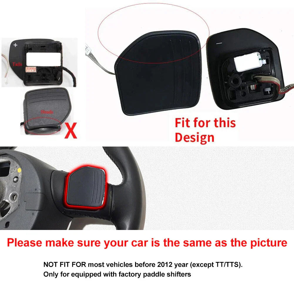 Red Steering Wheel Paddle Shifter Extensions for Audi A3 A4 A5 A6 (2006-2020)