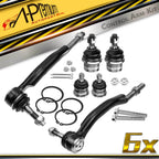 Set of 6 Front Tie Rods Ball Joints for Buick Chevy Trailblazer (2002–2009)