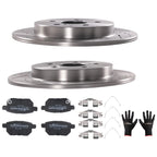 Rear Brake Rotors & Ceramic Pads Kit for Lexus CT200h (2011–2017) / Toyota Prius (2010–2022)