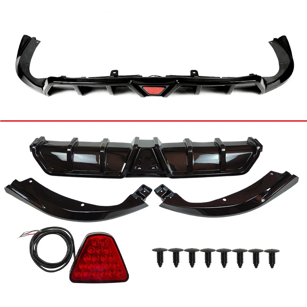 Gloss Black Diffuser Kit with LED Light for Civic Sedan (2016–2021)