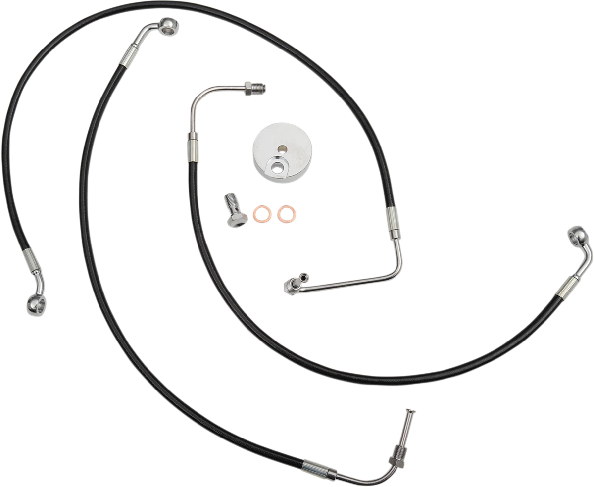 LA Choppers Brake Line for Ape Hanger Handlebars (18" - 20") - Black LA-8011B19B