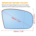 Heated Right Rearview Mirror Glass for Mercedes-Benz S430 (2000-2003)