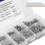 800Pcs Self-tapping Screws Flat Head Lock Nut Stainless Steel Tools