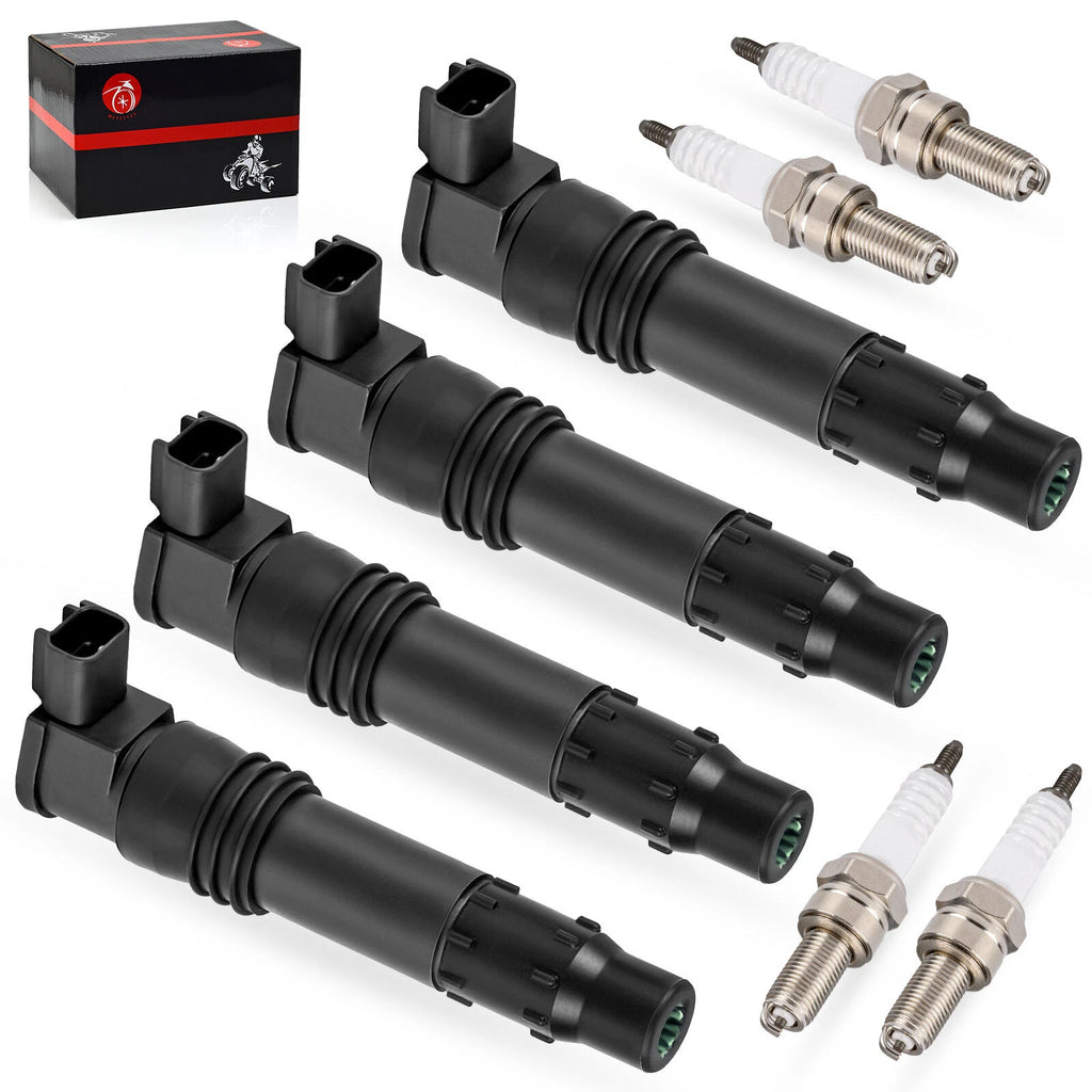 Set of 4 Ignition Coils Iridium Spark Plugs for Suzuki Boulevard C109R M109R (2006–2019)