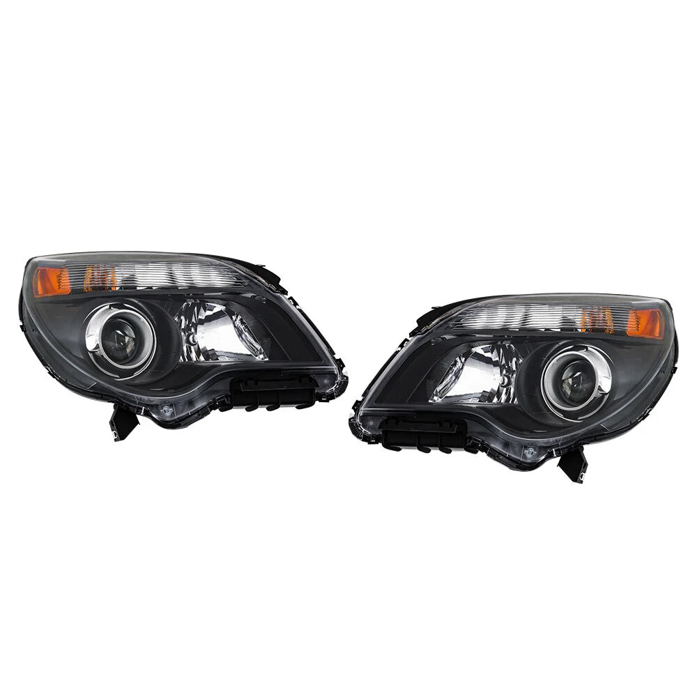 Headlamp Assembly for Chevy Equinox (2011-2015) Clear Halogen Black