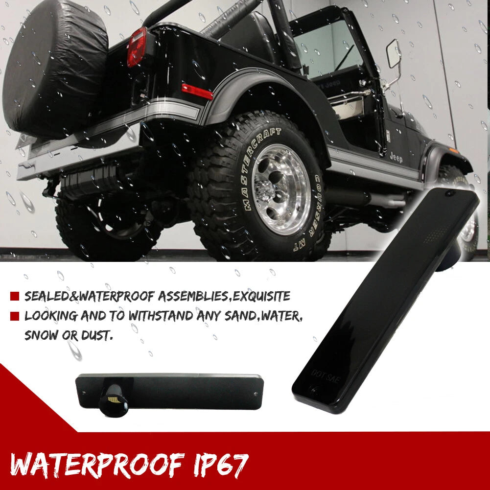 Set of 4 Smoked Side Marker Parking Lights for Jeep J Series
