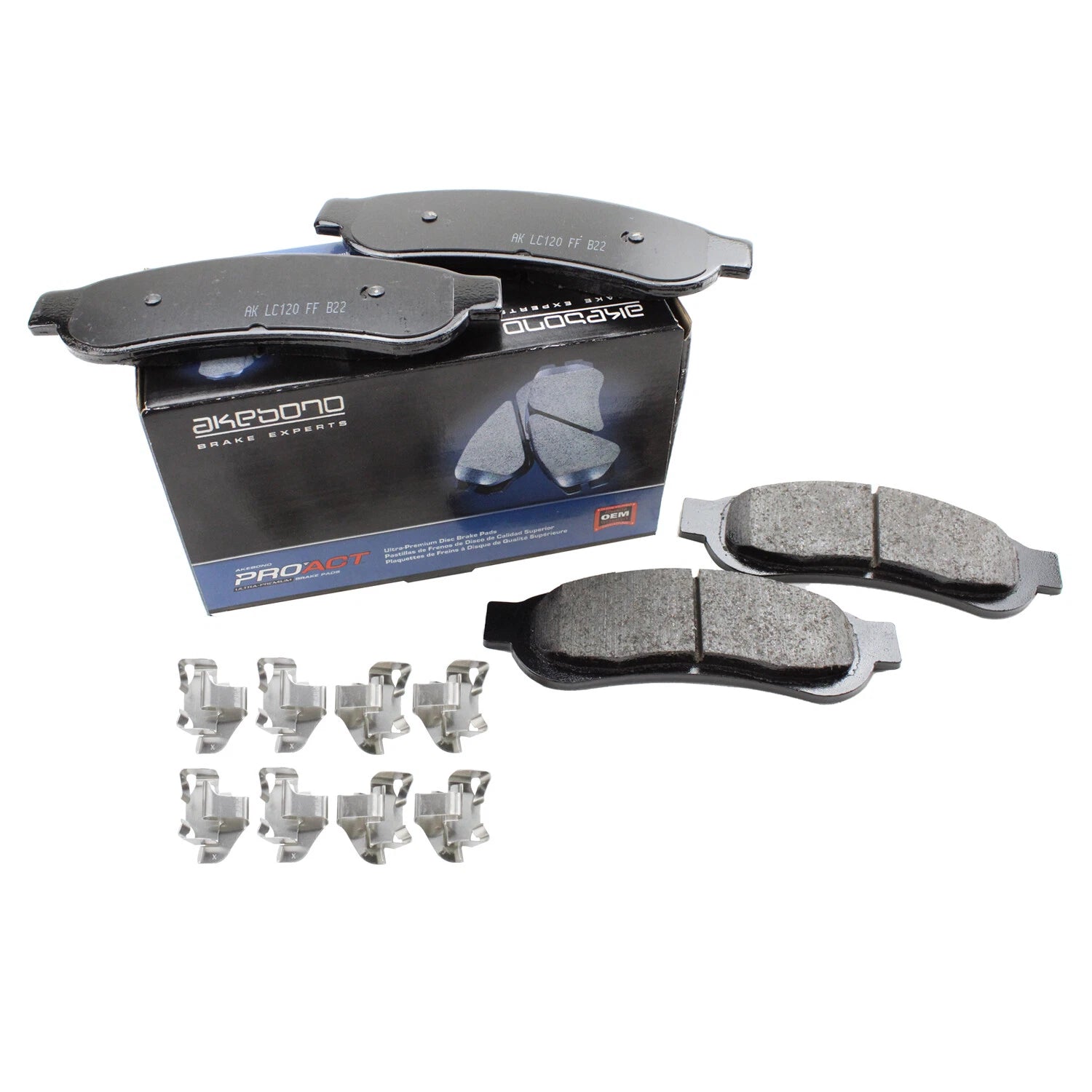 Set of 4 Akebono ProACT Rear Ceramic Brake Pads for Ford F-250 F-350 SD (2005–2023)