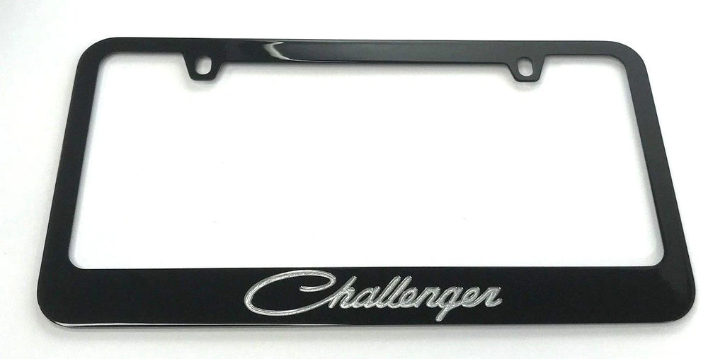 License Plate Frame for Dodge Challenger (Black with Silver Logo)