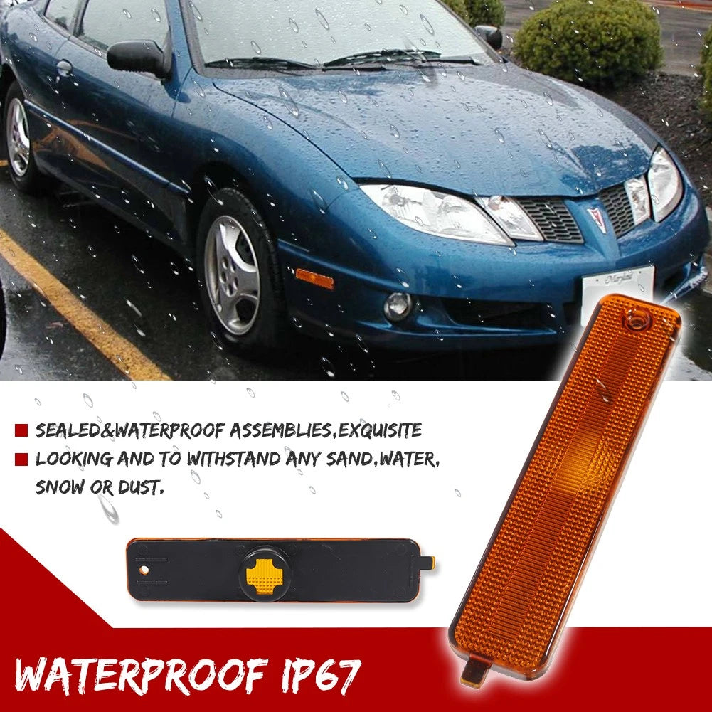 2X Amber Lens Front Fender Side Marker Lights for Pontiac Sunfire (2000–2005)