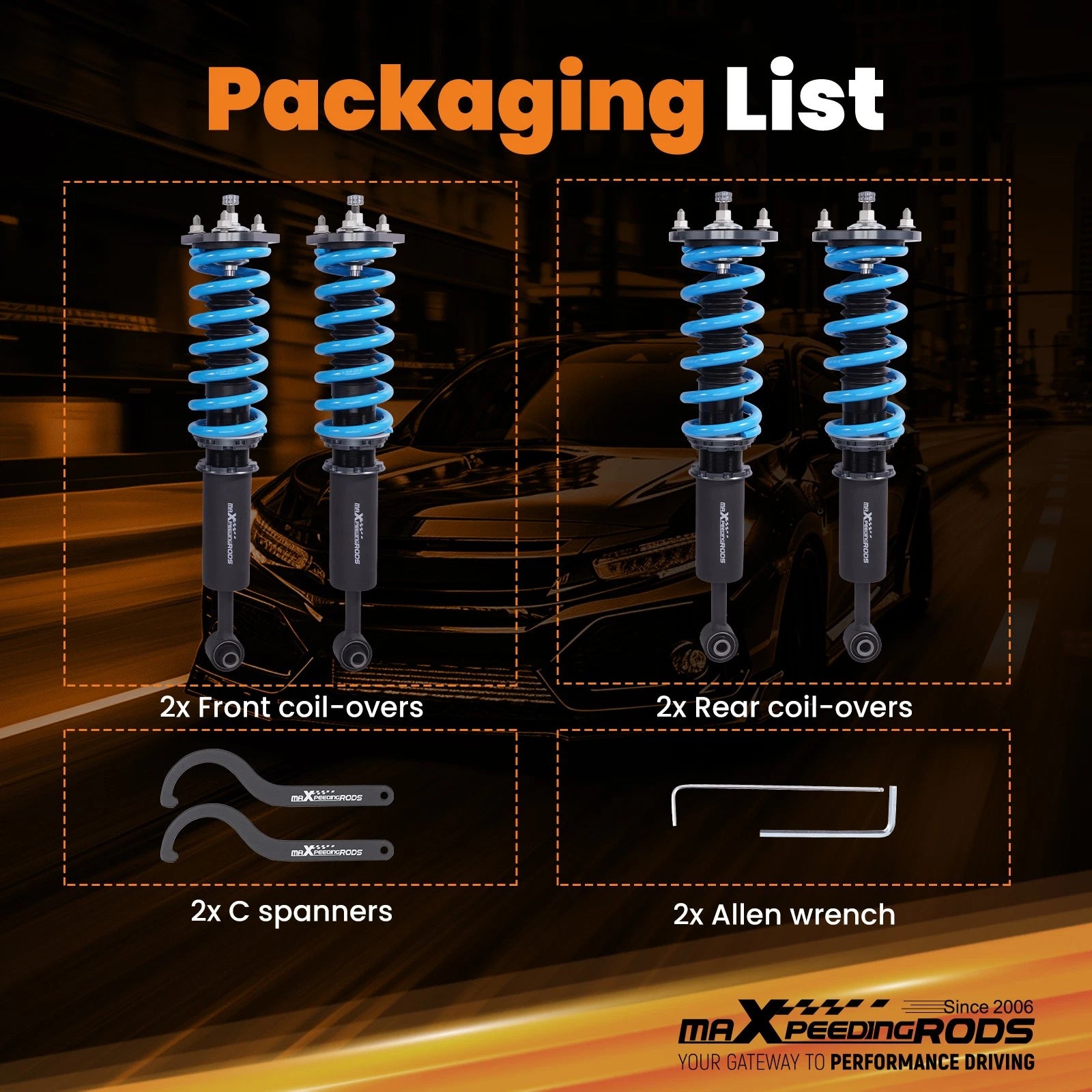 2X Level Damper Coilover Struts for Lexus IS250 IS350 (2006-2013)