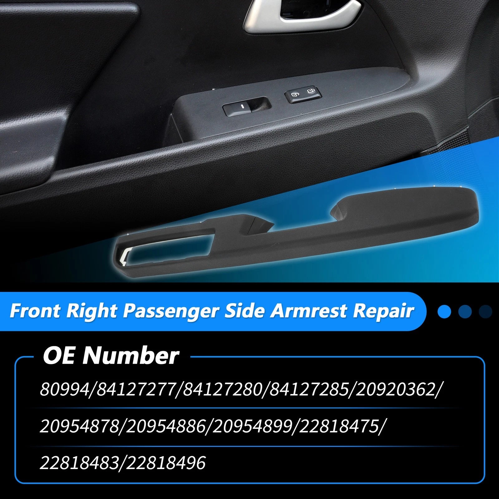 Armrest Repair for Chevrolet Silverado (No.80995)  Black