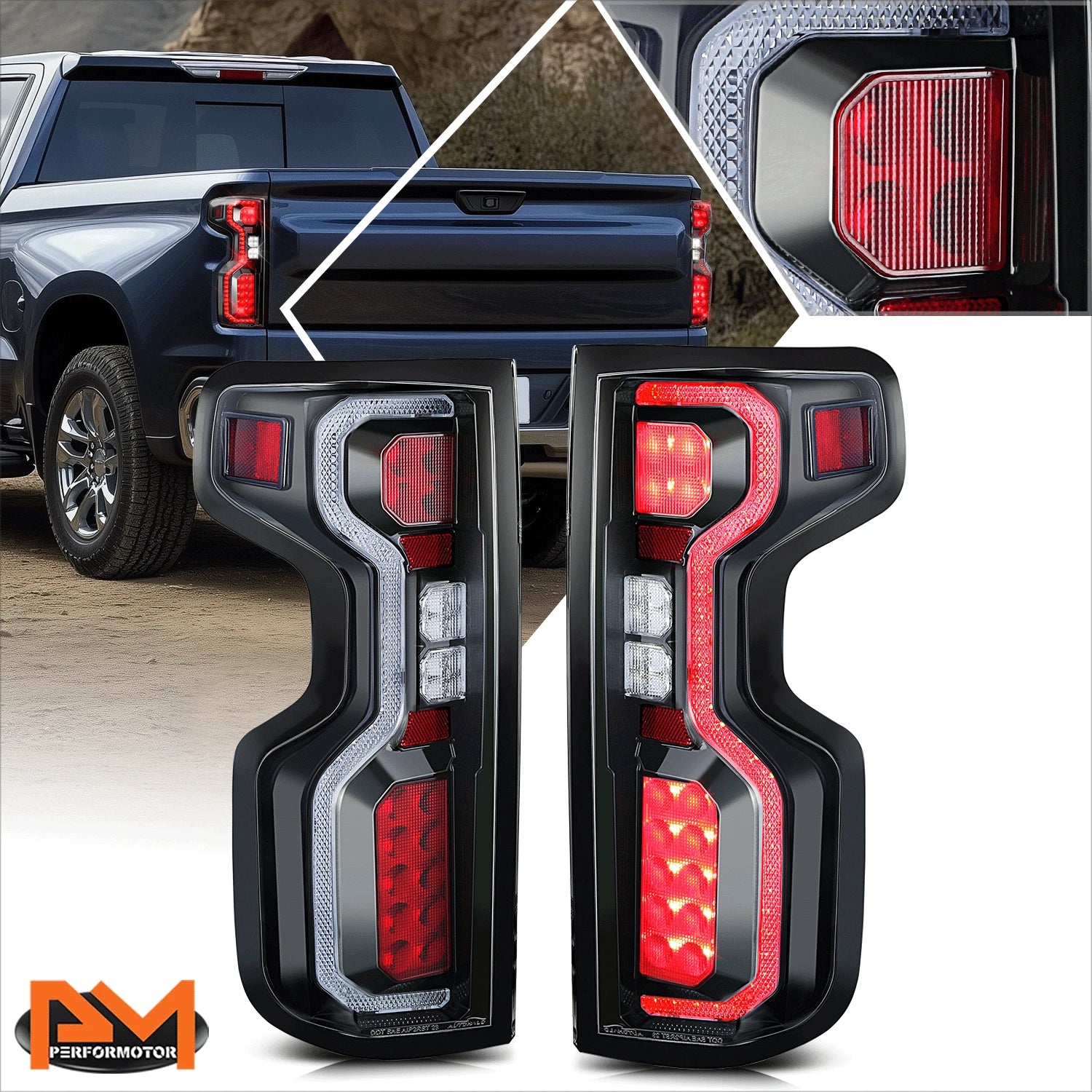 3D LED Bar Halo Ring Projector Headlights for Freightliner Cascadia (2008–2017)