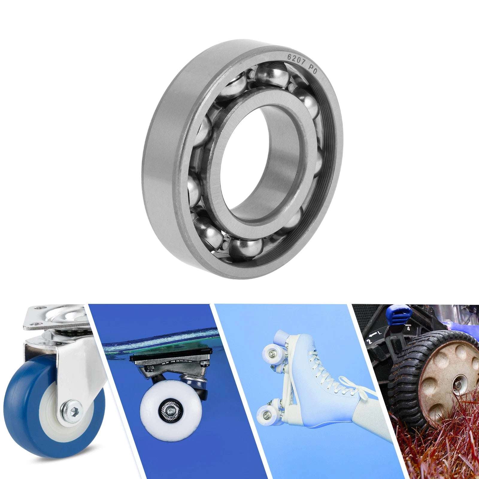 6207 Deep Groove Ball Bearing for Scooter Skateboard Wheel (P0 35x72x17mm)