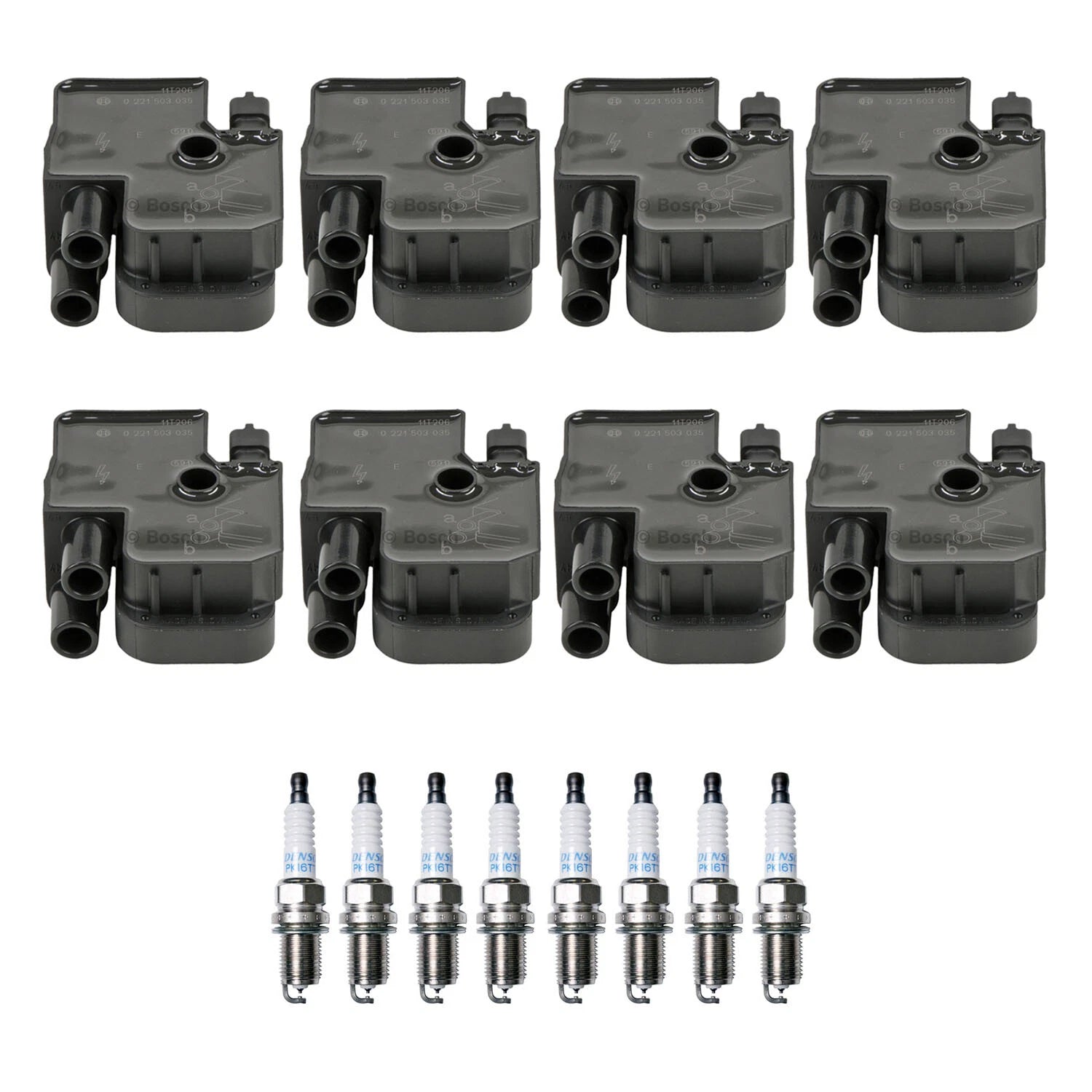 Set of 8 Ignition Coils & Spark Plugs for Mercedes C215 W210 W220 V8