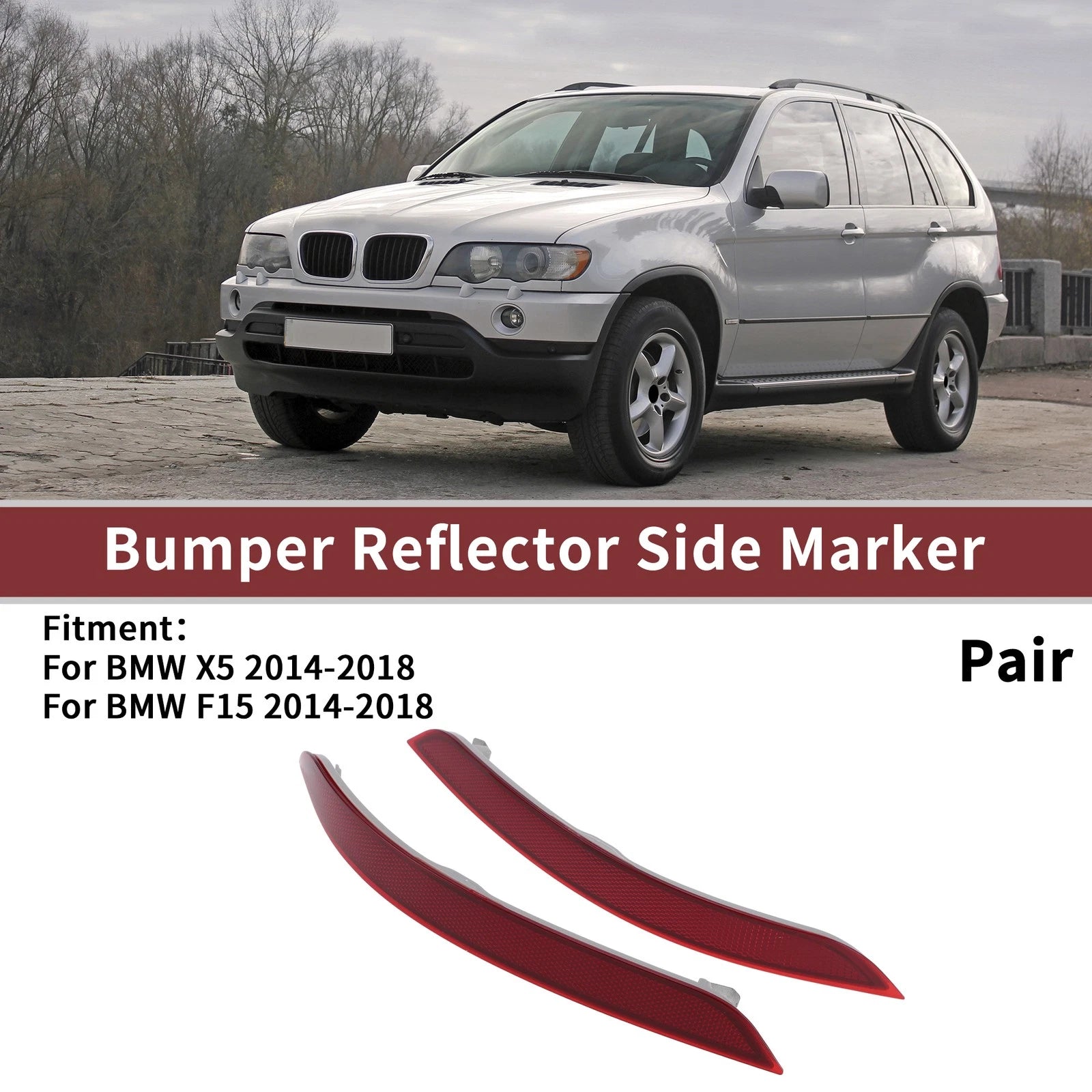 Set of 2 Rear Bumper Reflectors for BMW X5 (No. 63147290092)