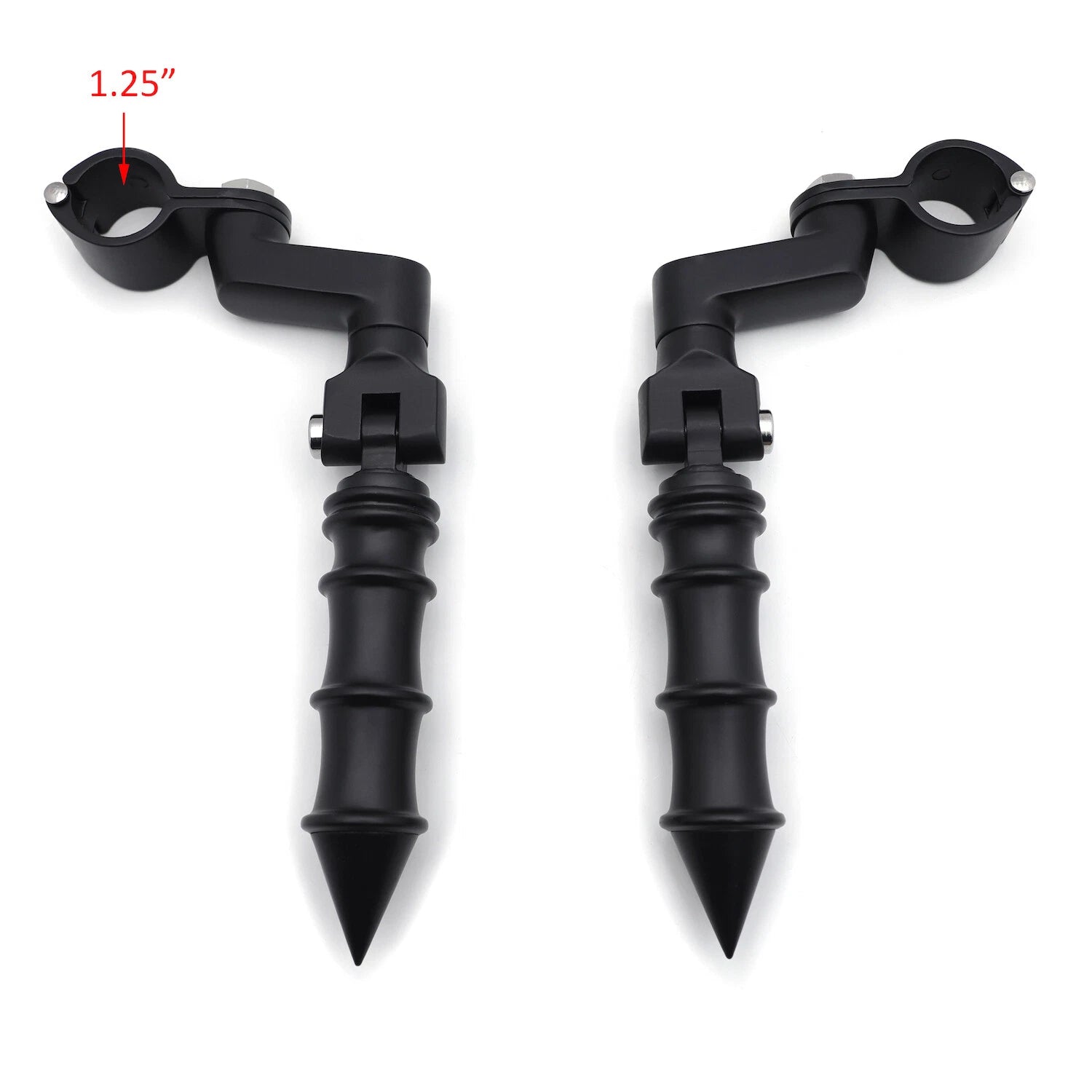 HTTMT Black Custom Bamboo Foot Peg for Honda Yamaha Suzuki (1.5")