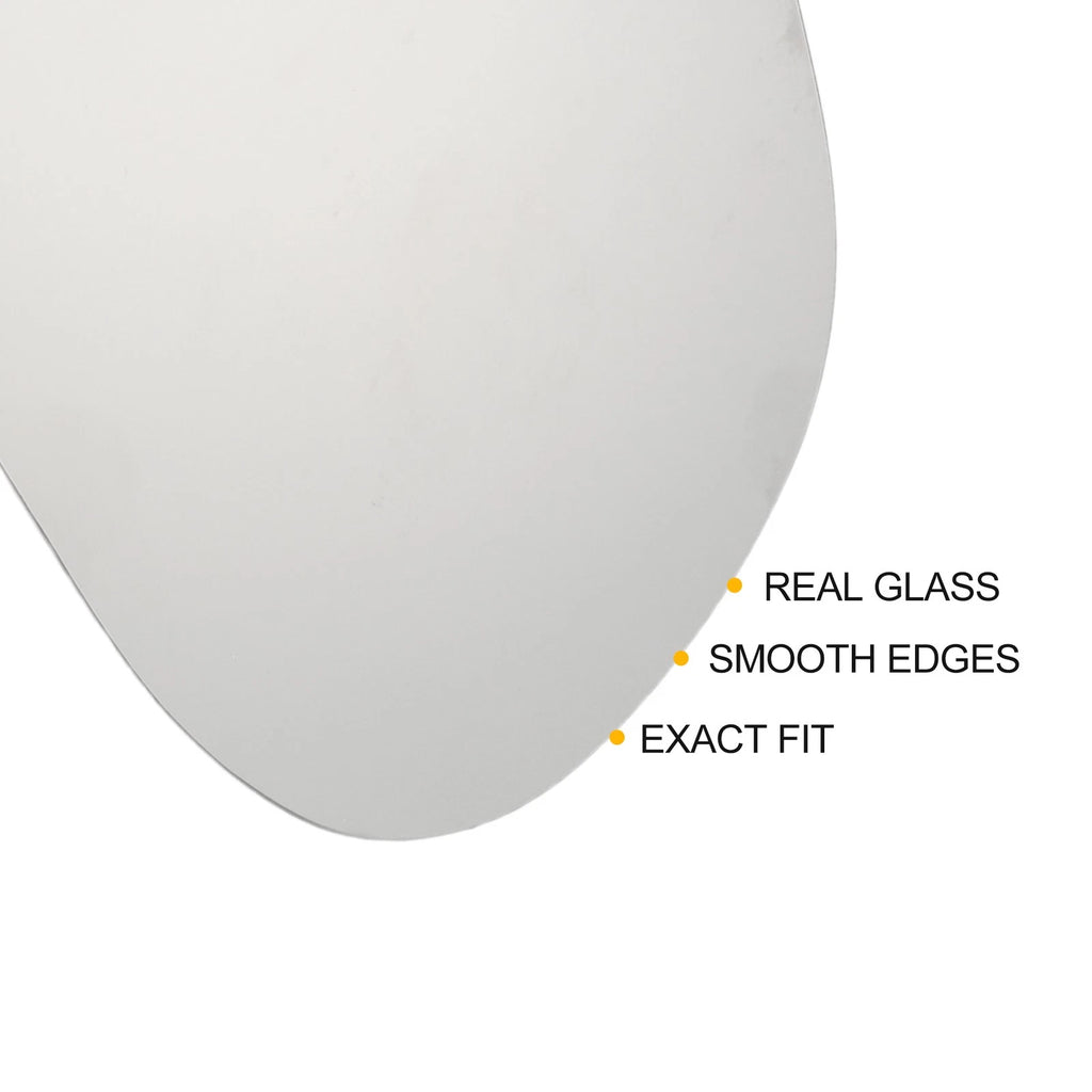 Heated Left Side White Mirror Glass for Hyundai Santa Fe (2019–2022)