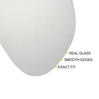 Heated Left Side White Mirror Glass for Hyundai Santa Fe (2019–2022)