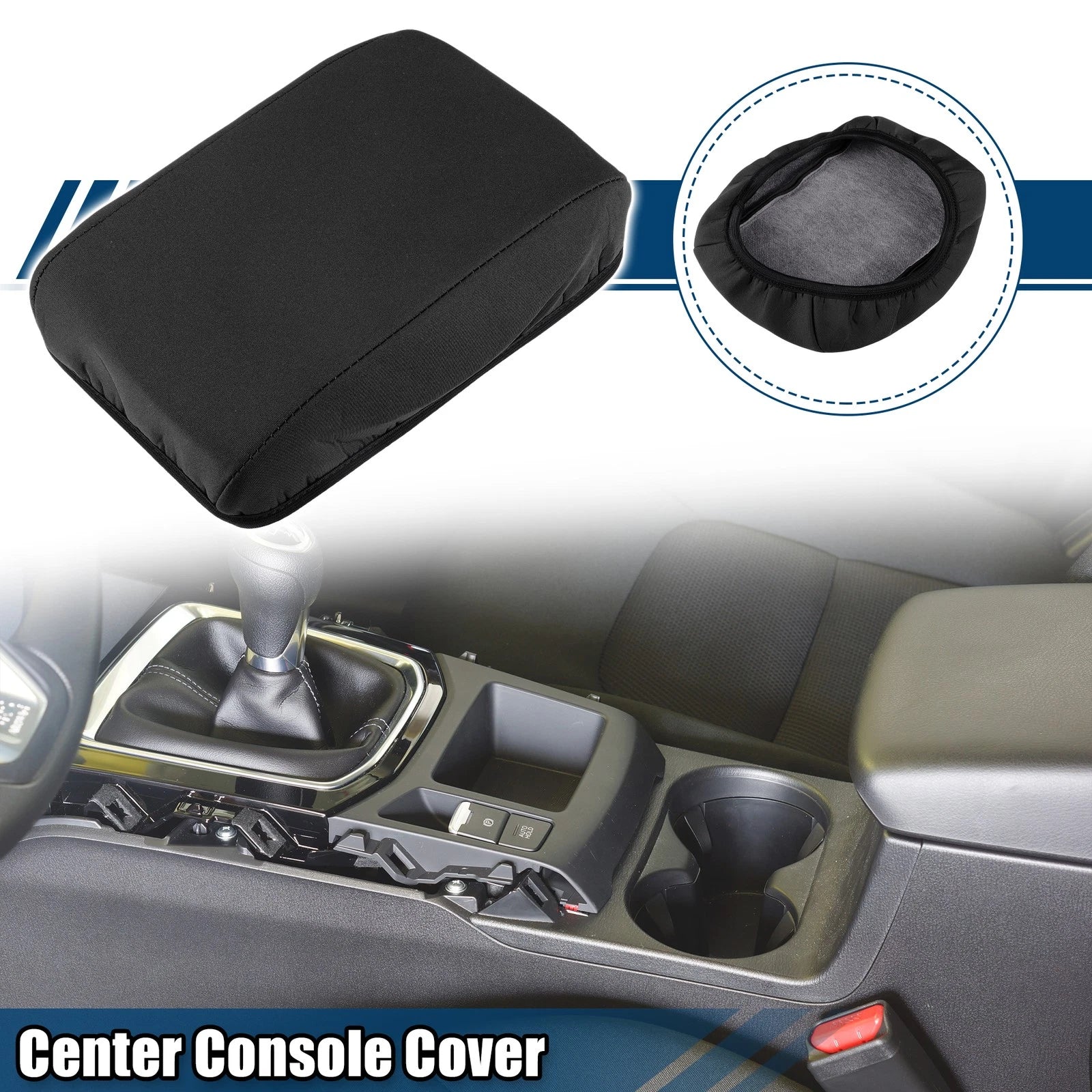 Center Console Armrest Cover for Ford Focus (2015–2018) Neoprene Black