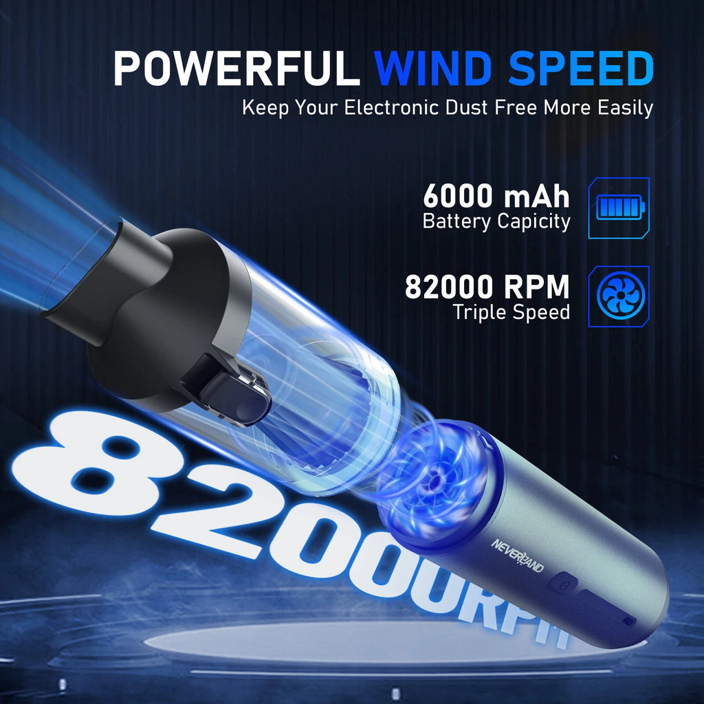 Cordless Handheld Vacuum Cleaner for Car and Home (100W, 2000mA)