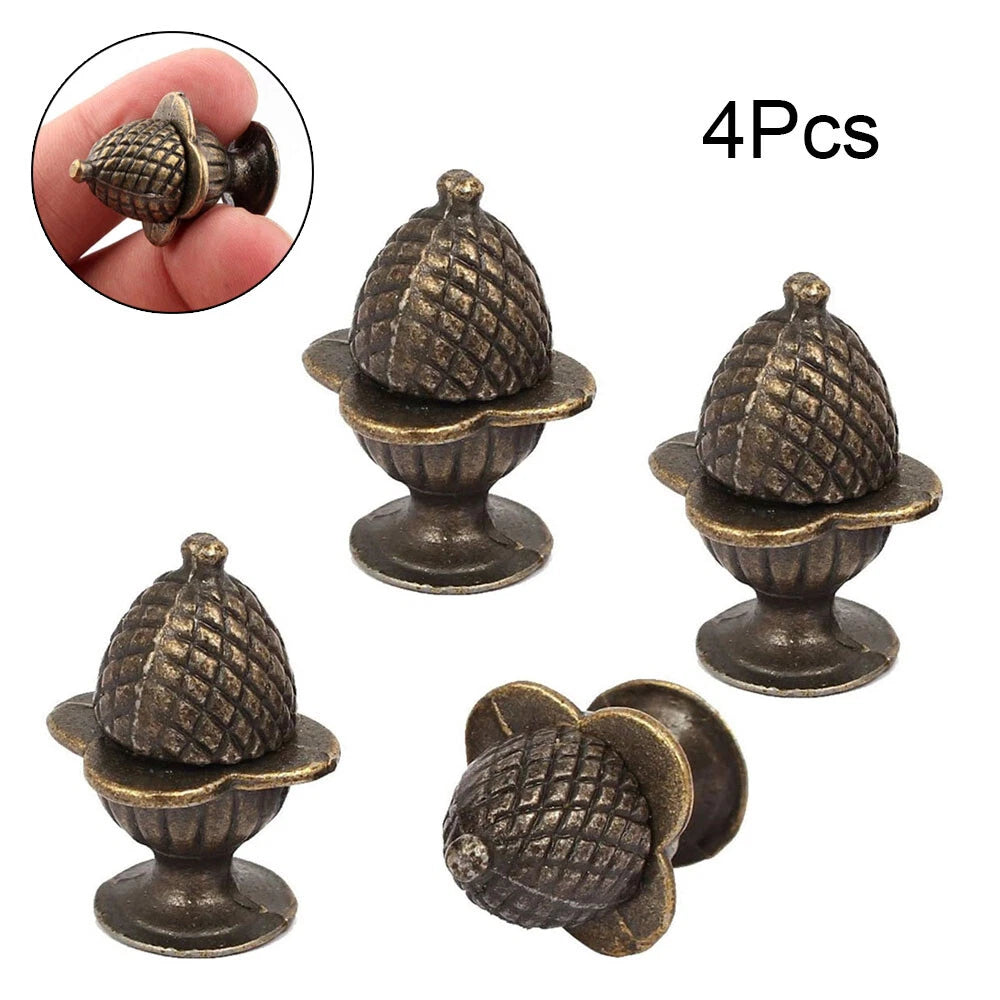 Set of 4 Antique Strawberry Drawer Cabinet Knobs 30x22mm