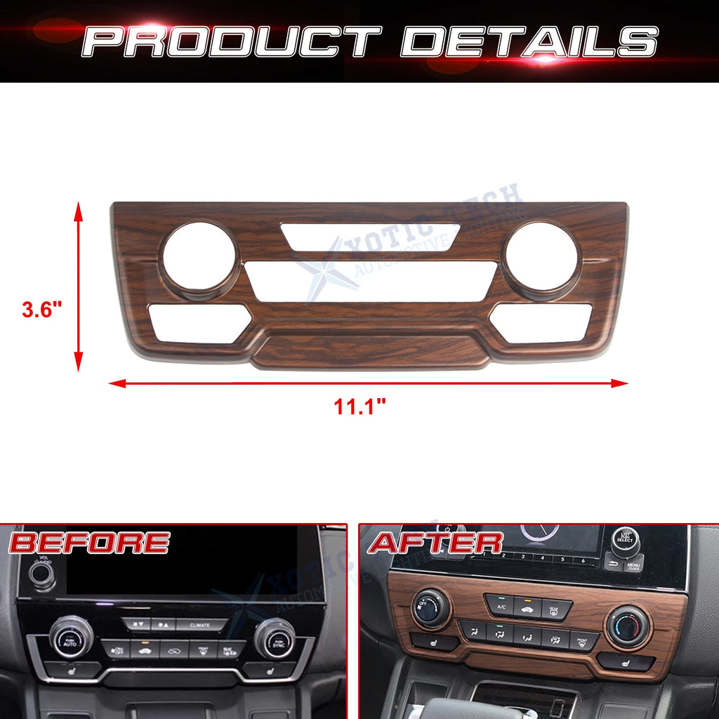 Peach Wood Grain Center Climate Control CD Panel Cover for Honda CR-V (2017-2022)