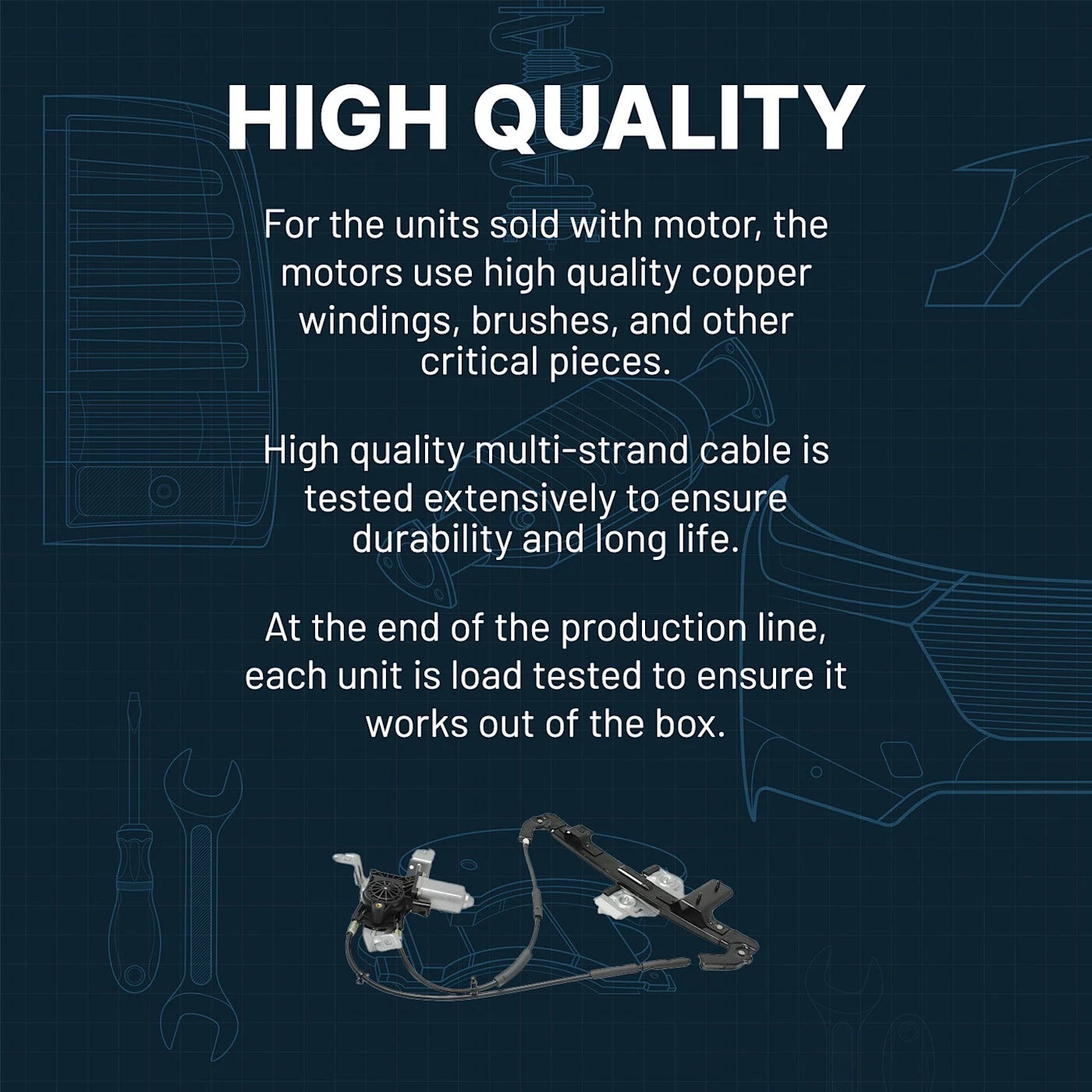 Power Window Regulator for Land Rover Range Rover (2003–2009) Rear Left