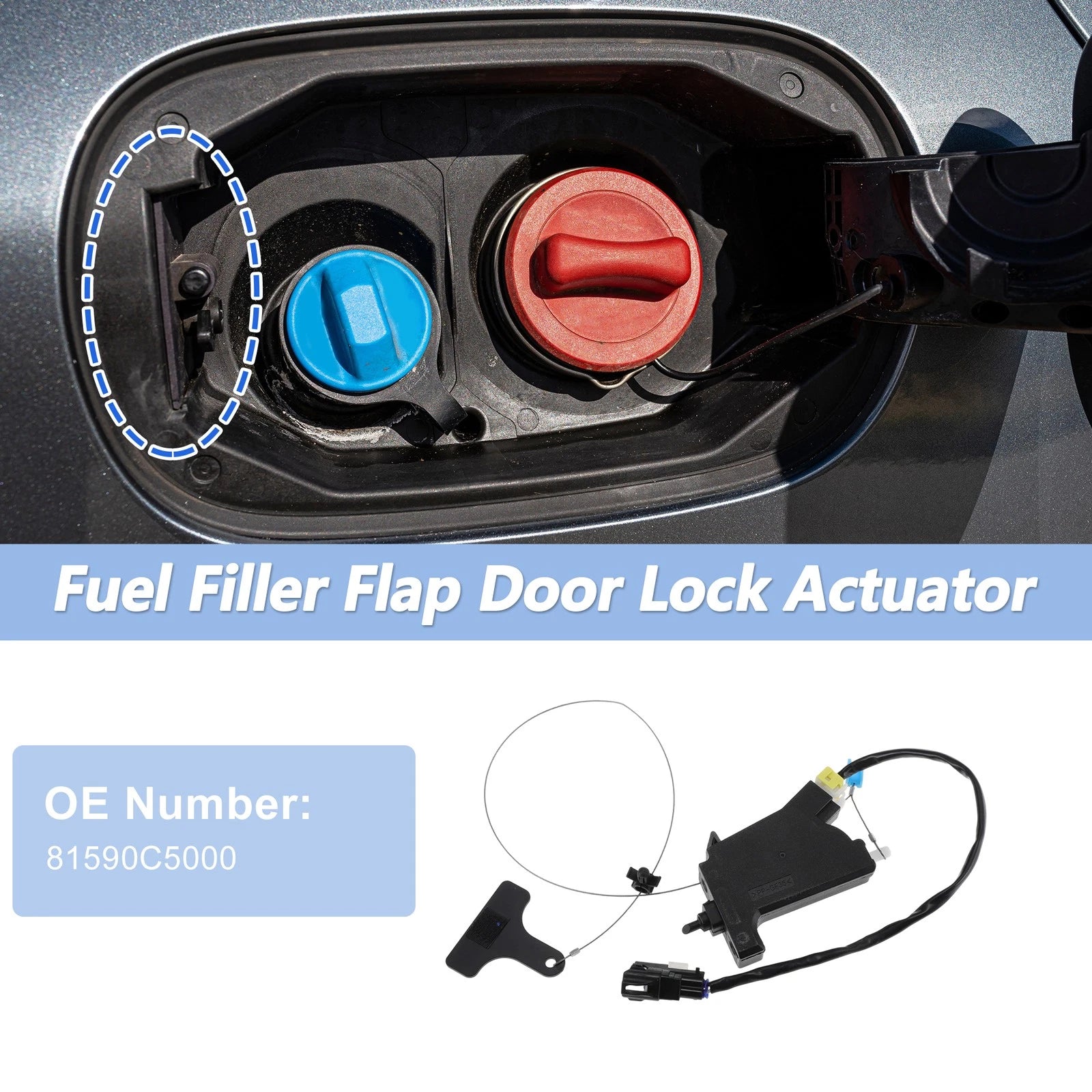 Fuel Filler Flap Door Latch Lock Actuator Motor for Kia Sorento (2016–2020)