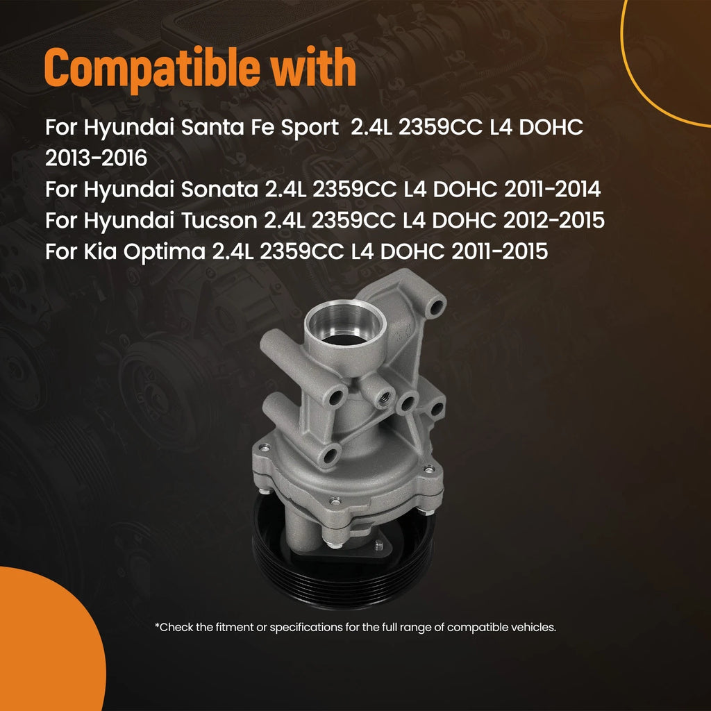Belt Drive Water Pump for Kia Sorento (2012-2015) Aluminum