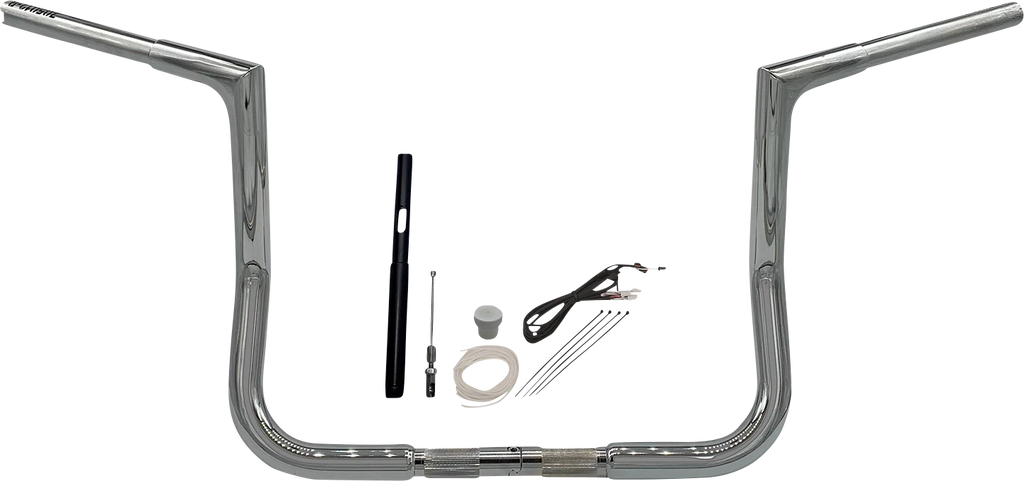 1-1/4" EZ Install Flat Top Handlebar Kit for Harley (719012) - Chrome 12"