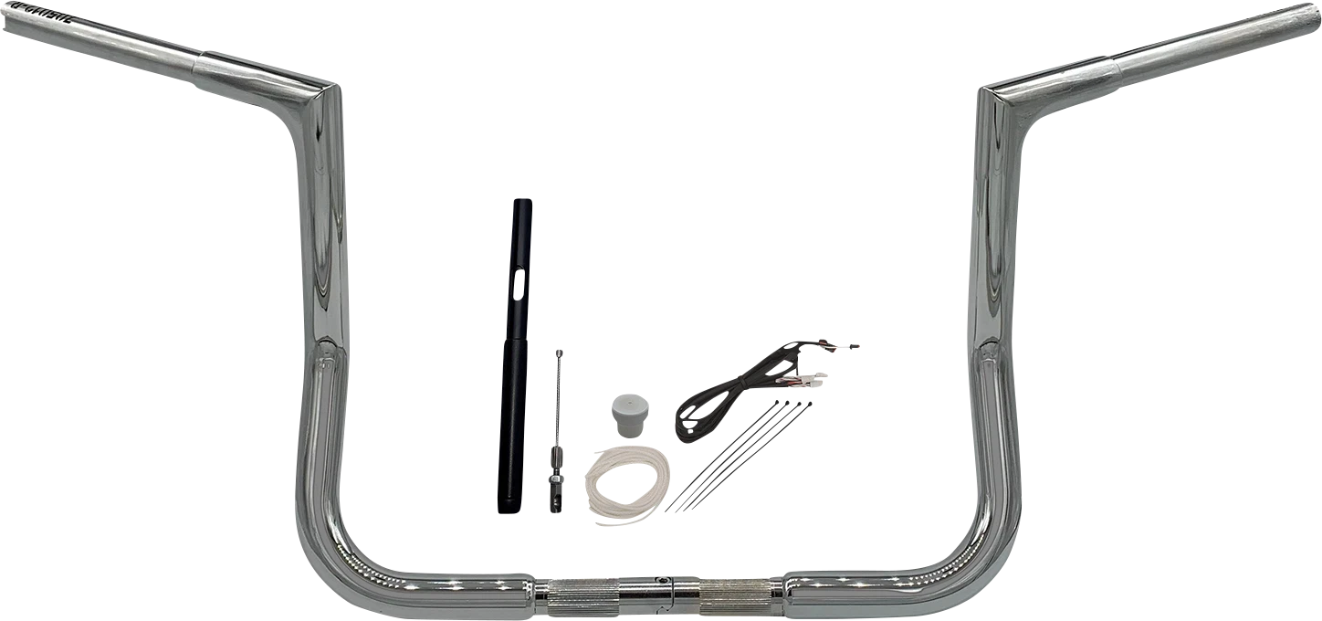 1-1/4" EZ Install Flat Top Handlebar Kit for Harley (719012) - Chrome 12"